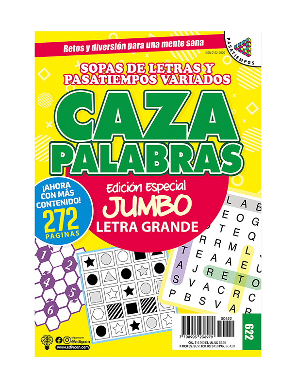 CAZAPALABRAS 622, SOPAS DE LETRAS, PASATIEMPOS VARIADOS